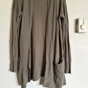 Cozy Gray Open Front Cardigan